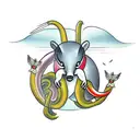 ant eater tattoo design idea