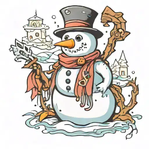 property of snowman tattoo design idea