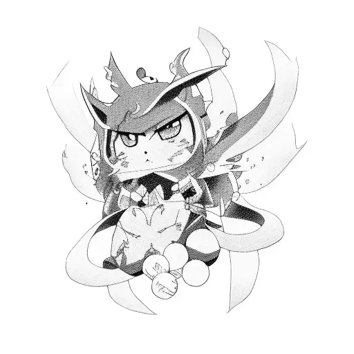 record vinyl with popular anime symbols tattoo design idea