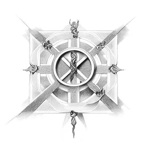 cross with the cancer ribbon incorporated  tattoo design idea