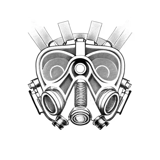 steampunk gas mask tattoo design idea