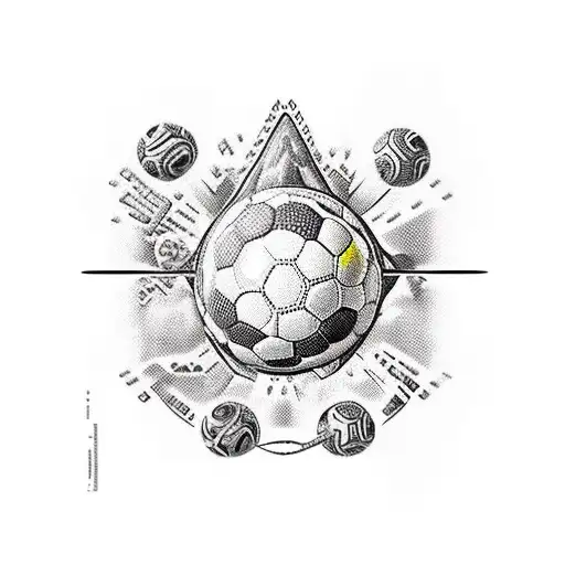 bufallo . - Family tree - Salmon - Lord of Miracles - 2 letters A - Soccer balls  tattoo design idea