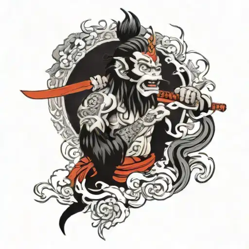 Monkey King body tattoo design idea