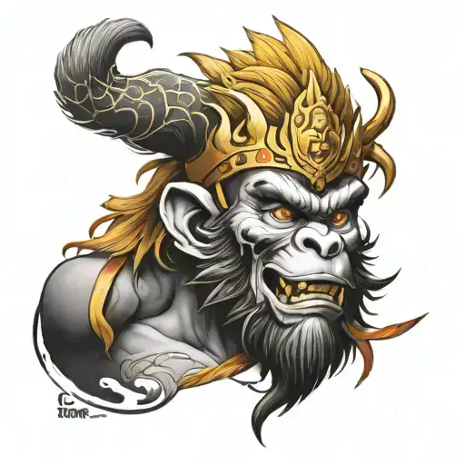 Monkey King tattoo design idea