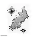 map of nova scotia made out of small pipe wrenches tattoo design idea