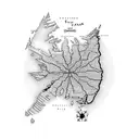 map of nova scotia made out of small pipe wrenches tattoo design idea