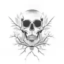 tree skull tattoo design idea