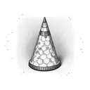 Traffic cone in the corner of a bedroom tattoo design idea