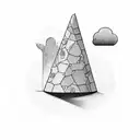 Traffic cone in the corner of a bedroom tattoo design idea