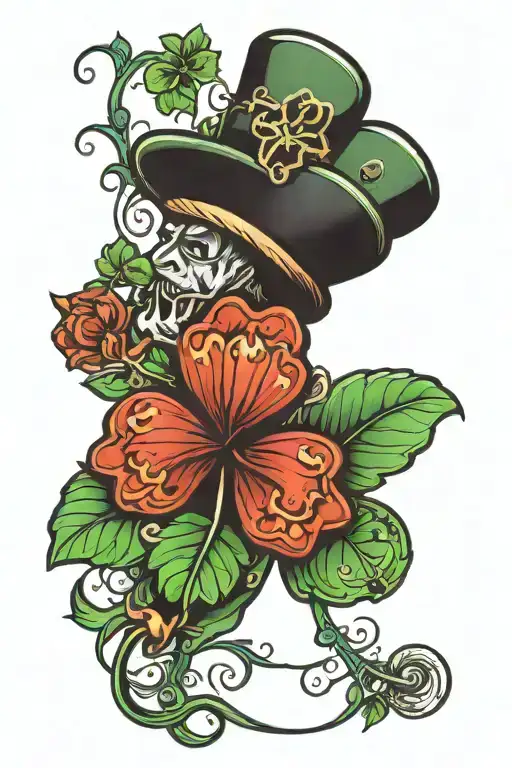 Dumb luck clover tattoo design idea