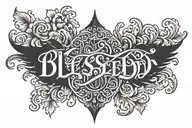 blessed written tattoo design idea