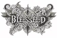 blessed written tattoo design idea