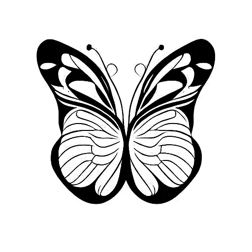 Butterfly symmetrical tattoo design idea