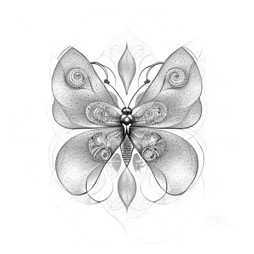 Butterfly symmetrical tattoo design idea