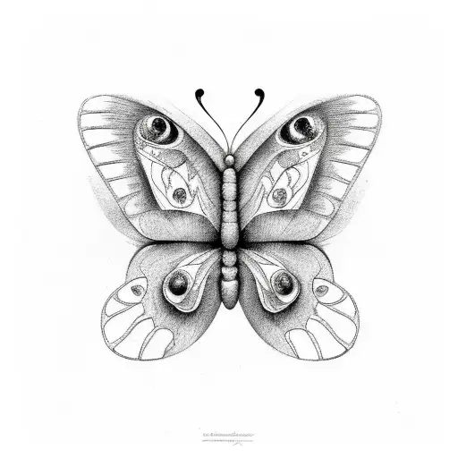 Butterfly symmetrical tattoo design idea