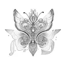 Butterfly symmetrical tattoo design idea