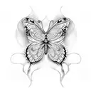 Butterfly symmetrical tattoo design idea