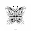 Butterfly symmetrical tattoo design idea