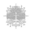 tree of life but the branches are in the style of a circuit diagram tattoo design idea