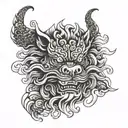 foo dog breed tattoo design idea