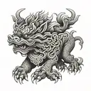 foo dog breed tattoo design idea