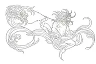 chinese mythology erlang shen tattoo design idea