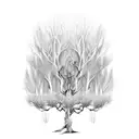 willow tree branch tattoo design idea