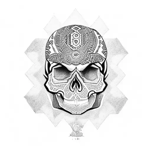 skull, aztec goodness and aztec snake tattoo design idea