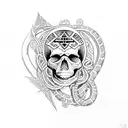 skull, aztec goodness and aztec snake tattoo design idea