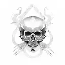 skull, aztec goodness and aztec snake tattoo design idea