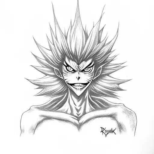 ryuk from death note tattoo design idea