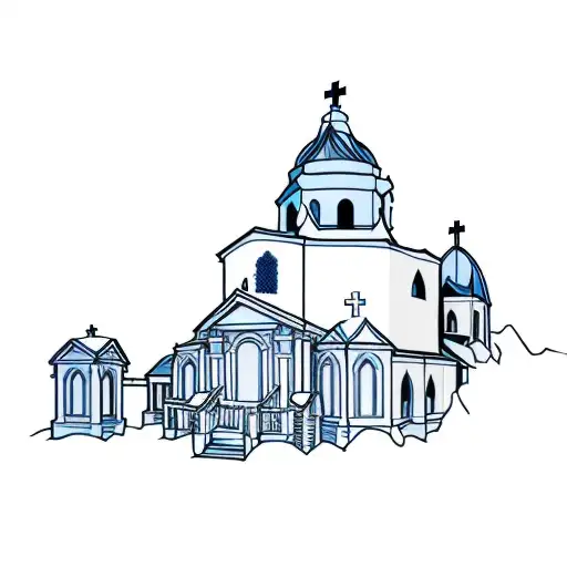 a church tattoo design idea