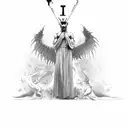 Lucifer falling off a cross tattoo design idea
