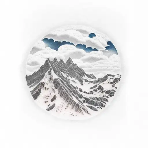 skydive canyon mountain sea tattoo design idea