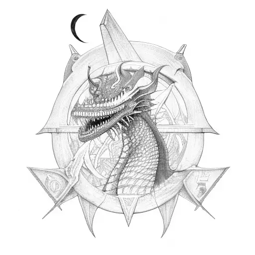 jormungand and ship tattoo design idea
