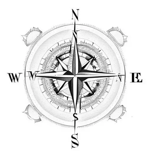 compass cover up  tattoo design idea