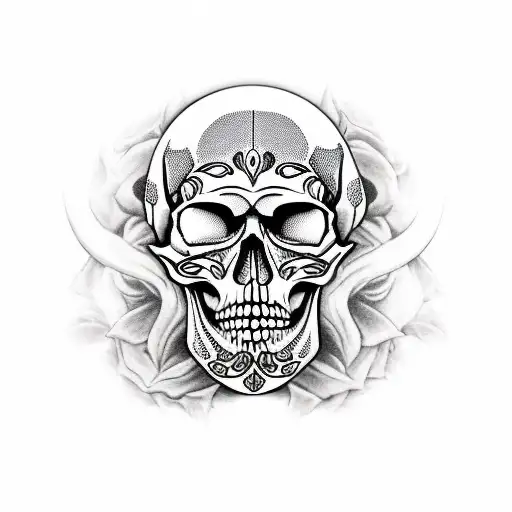 pagan skull tattoo design idea