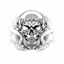pagan skull tattoo design idea