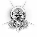 pagan skull tattoo design idea