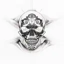 pagan skull tattoo design idea