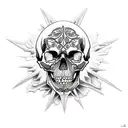 pagan skull tattoo design idea