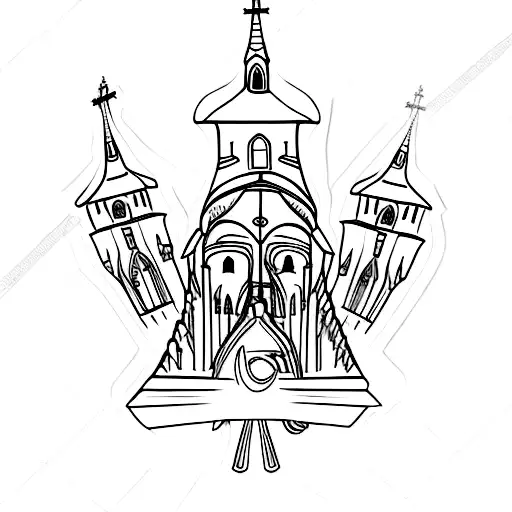 gotic church tattoo design idea