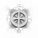 Christian Cross, mental health awareness ribbon, matthew 6:13 tattoo design idea