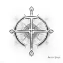 Christian Cross, mental health awareness ribbon, matthew 6:13 tattoo design idea