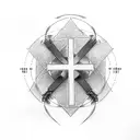 Christian Cross, mental health awareness ribbon, matthew 6:13 tattoo design idea