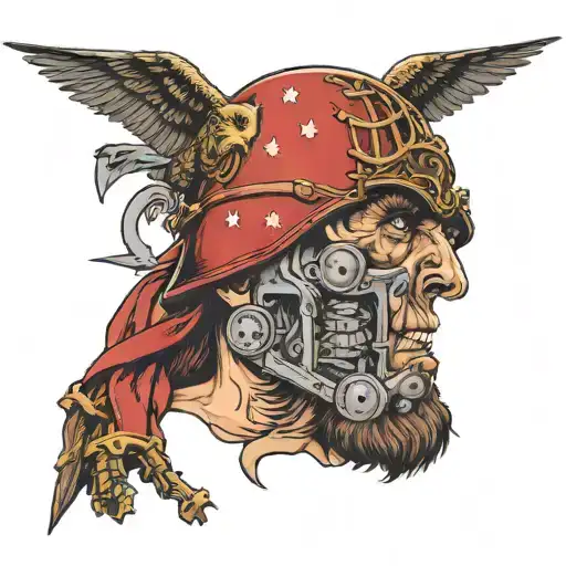 war hero tattoo design idea