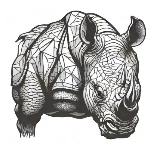 rhino head tattoo design idea