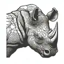 rhino head tattoo design idea