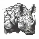rhino head tattoo design idea