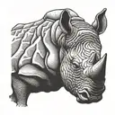 rhino head tattoo design idea